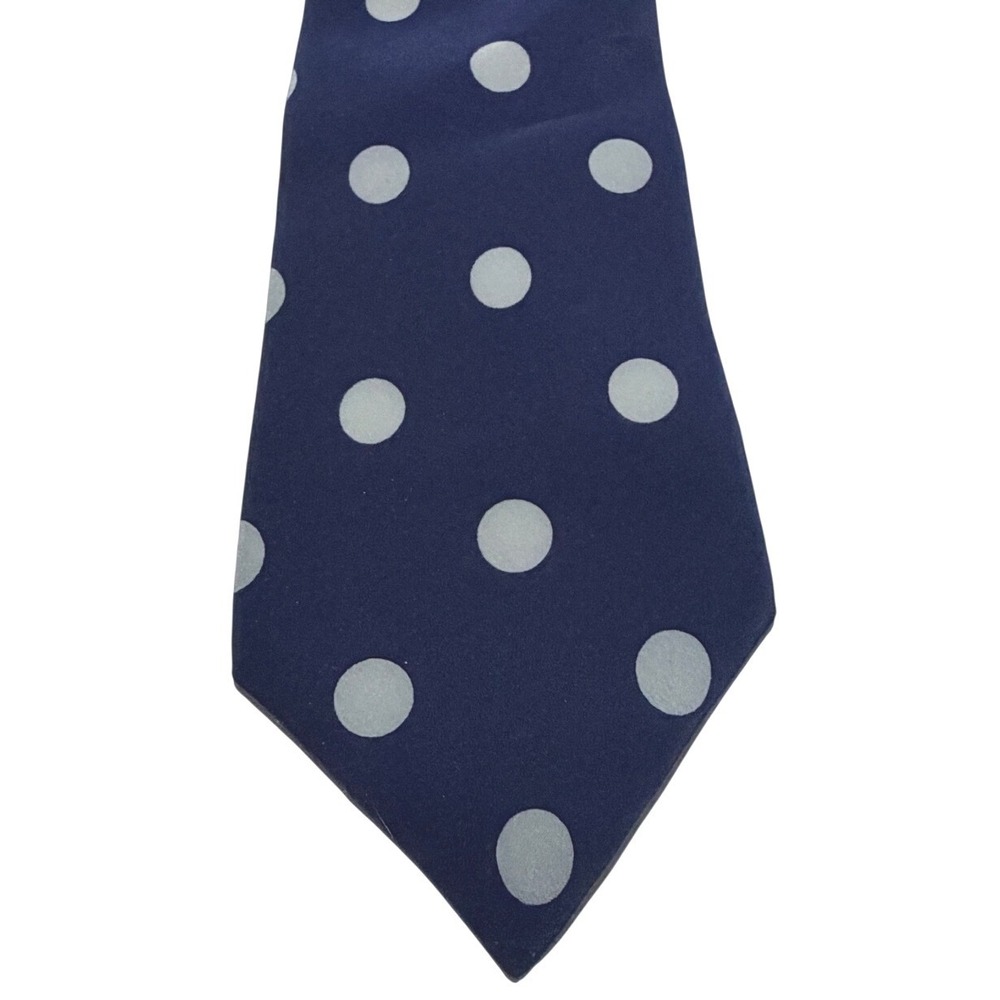 Bally of Switzerland Necktie Navy Blue Silk Polka Dot Swiss Professional Tie